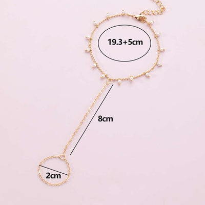 Bracelet bague avec perles d’eau douce