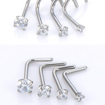 Ensemble de 8 Anneaux de Nez Courbés en Acier Inoxydable avec Zircon, Piercings de Qualité pour Le Corps