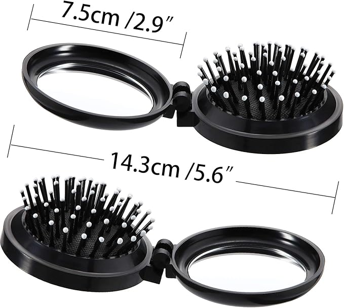 Mini Brosse à Cheveux Pliable avec Miroir – Format Voyage