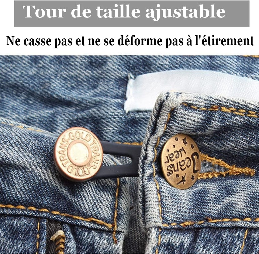 Pack de 10 Extenseurs de Taille pour Pantalons – Boutons Ajustables et Flexibles sans Couture