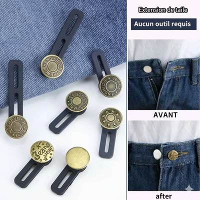 Pack de 10 Extenseurs de Taille pour Pantalons – Boutons Ajustables et Flexibles sans Couture