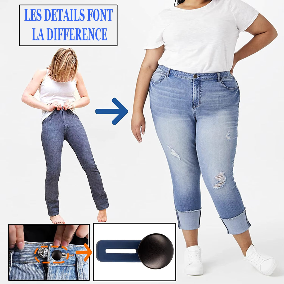 Pack de 10 Extenseurs de Taille pour Pantalons – Boutons Ajustables et Flexibles sans Couture