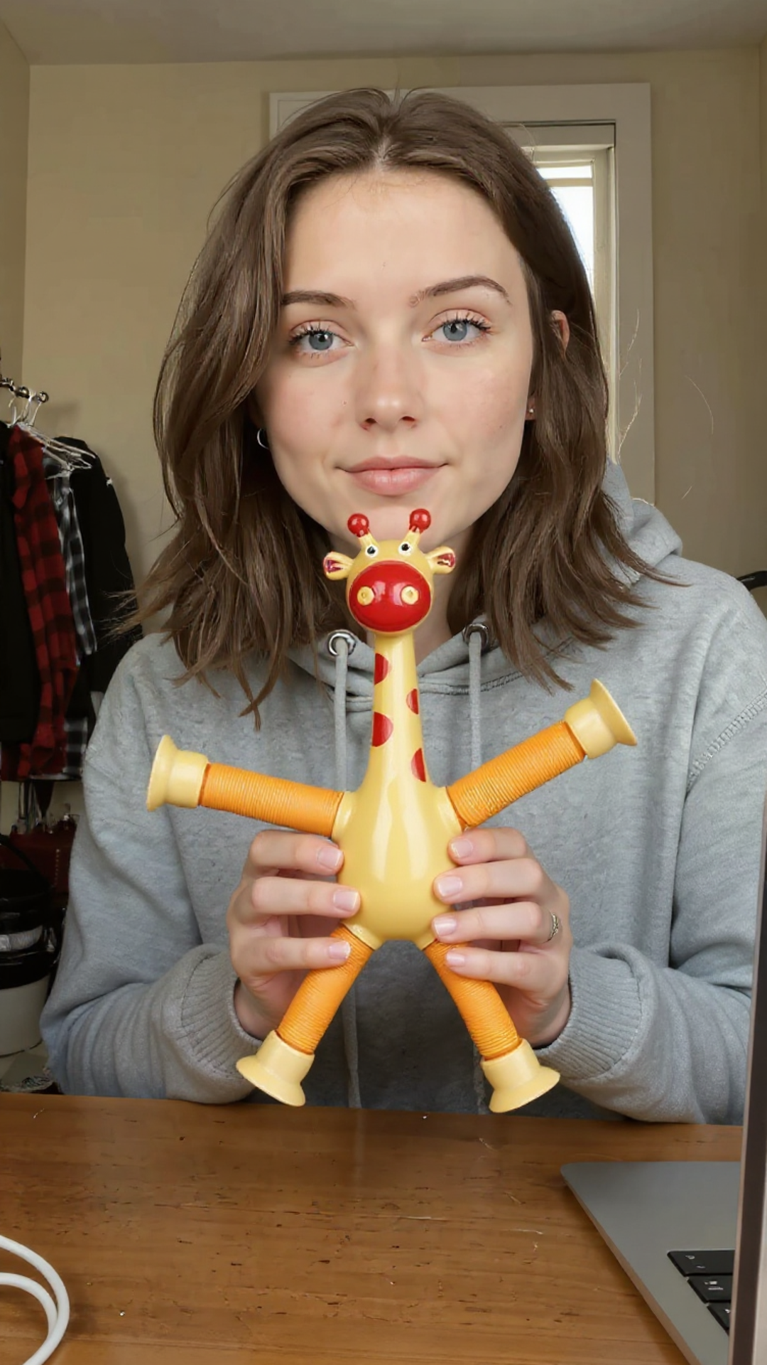 🦒 Jouet Girafe Pop Tube avec Ventouse – Jouet Sensoriel Extensible pour Enfants